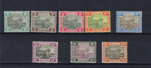 Malaya #18a - #25b Very Fine Mint Lightly Hinged Set