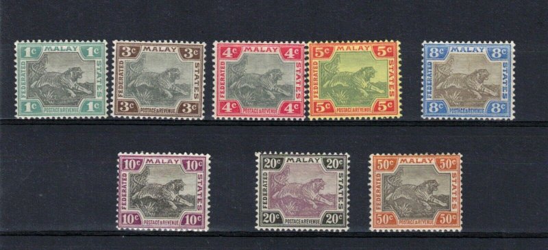 Malaya #18a - #25b Very Fine Mint Lightly Hinged Set