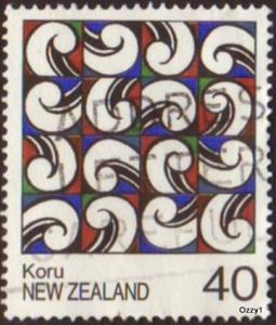 New Zealand 1988 Sc#895, SG#1452 40c Maori Rafter Art Koru USED.