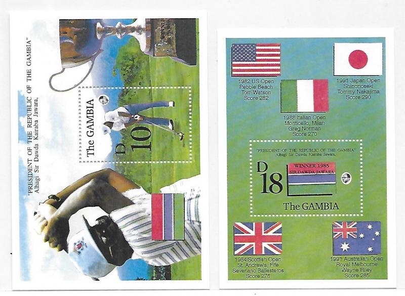 Gambia 1992 Golf President Jawara Flags S/S MNH C3