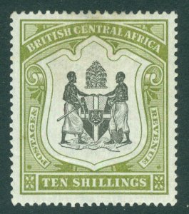 SG 50a British Central Africa 1897-1900. 10/- black & olive-green. A fresh...