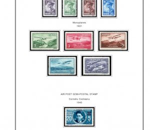 COLOR PRINTED ROMANIA AIRMAIL 1928-2000 STAMP ALBUM PAGES (56 illustrated pages)