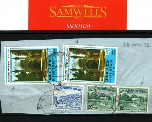 PAKISTAN BANGLADESH OVERPRINTS Piece *28 June 1972* Used {samwells-covers}SS100