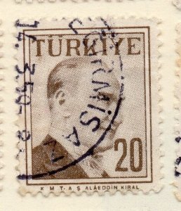 Turkey 1957 Early Issue Fine Used 20k. 093056