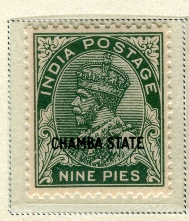 INDIA; CHAMBA STATE 1932 early GV issue MINT MNH Unmounted 9p. value