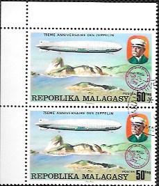 Madagascar Pair #546.  Graf Zeppelin