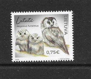 BIRDS - LITHUANIA #1160 OWL MNH