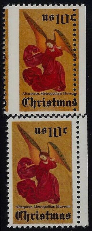 1550 - 10c Right Margin Misperf Error / EFO Christmas Angel Mint NH