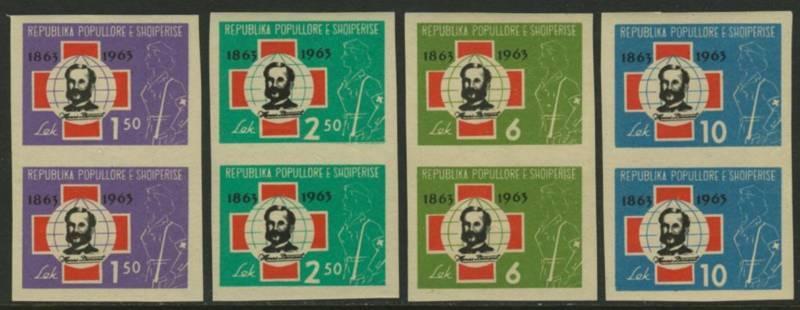 Albania 649-52 imperf pair MNH Red Cross