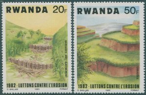 Rwanda 1983 SG1151-1153 Soil Erosion Prevention (3) MLH