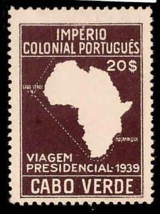 Cabo or Cape Verde Scott 254, MI256 MH* 1939 Presidential visit key 1939 stamp