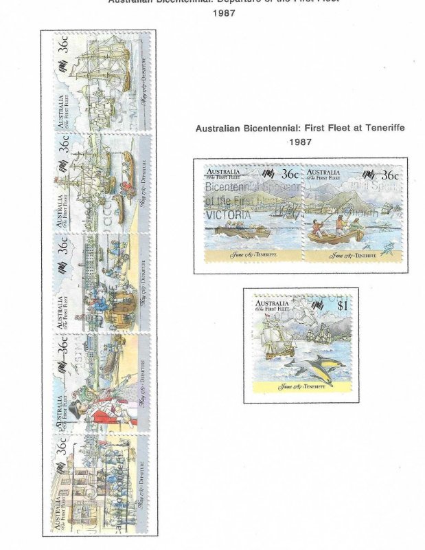 Australia 1987 used 2018 SCV $19.10 - 2 pages - all single stamps   13865