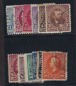 US Scott Complete Set #219-229 Used F-VF