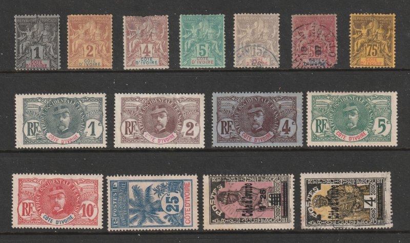 Ivory Coast (French ) a small lot of M&U earlies