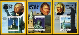 Montserrat 636-638,MNH. Statue of Liberty-100,1986.American Presidents.