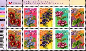 South Africa - 2000 7th Definitive R1.30 Plate Block MNH** SG 1216-1220
