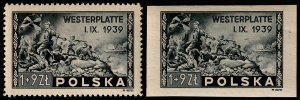 Poland Scott B41 Perf. & Imperf. (1945) Mint NH VF, CV $129.00 C