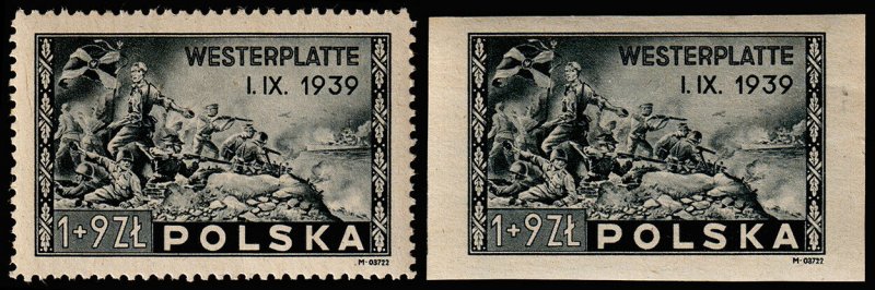 Poland Scott B41 Perf. & Imperf. (1945) Mint NH VF, CV $129.00 C