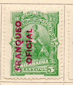 Nicaragua 1891 Early Issue Fine Mint Hinged Optd Franqueo Official 5c. 155260