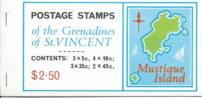 ST. Vincent-Grenadines #96-99 Booklet Mustique Island (MNH) 