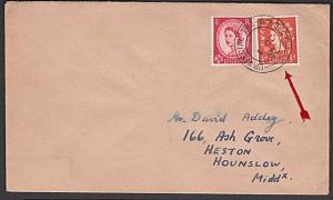 GB 1958 cover UP SPECIAL TPO G.W. SECT /1 railway cds......................57379