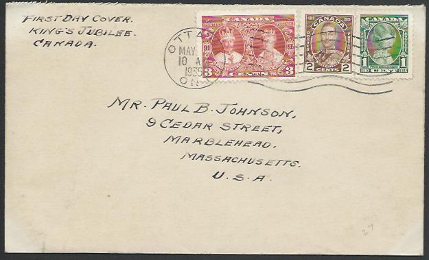 CANADA 1935 Jubilee values on FDC..........................................53093