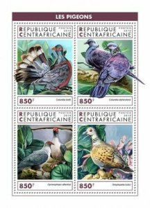 HERRICKSTAMP NEW ISSUES CENTRAL AFRICA Pigeons Sheetlet