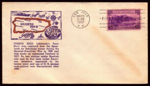 Scott 801 3 Cents Puerto Rico Parsons Aubry FDC Unaddressed Planty 801-23