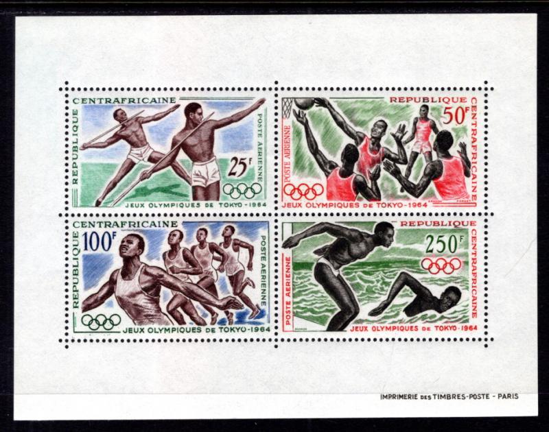 Central African Republic C23a Olympics Souvenir Sheet MNH VF