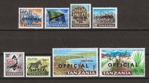 TANZANIA 1965 SG O9/O16 MINT