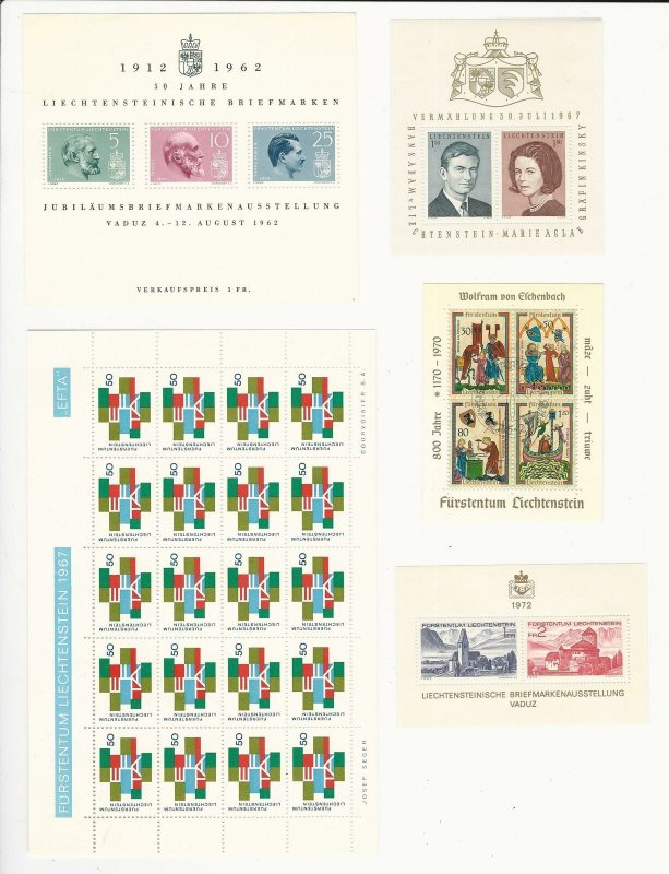 Liechtenstein, Postage Stamp, #369, 424, 425 Mint NH, 505 LH, 471 Used, JFZ
