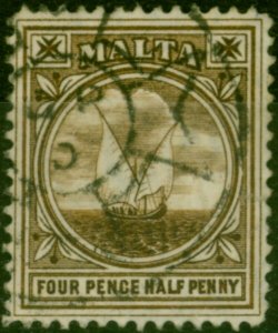 Malta 1905 4 1/2d Brown SG57 Fine Used 