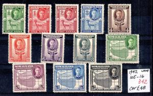 Somaliland KGVI 1942 full set mint LHM SG105-116 WS4592