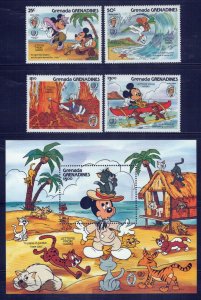 Grenada Grenadines 712-716 MNH Disney Letters from Hawaii ZAYIX 0701M0092