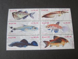 Brazil 1988 Sc 2157 fish MNH