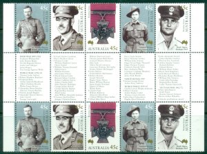 Australia 2000 Australias Victoria Cross centenary Gutter block Muh