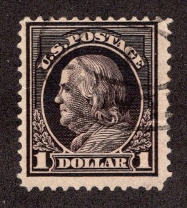 US #423 ONE DOLLAR FRANKLIN MINOR FAULT ~jm-0373