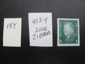 Germany 1928 MNH SIGNED ZIERER MI. 412Y WATERMARK VARIETY SC 370 XF 200 EU (157)