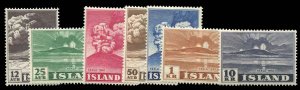 Iceland #246-252 Cat$85.25, 1948 Hekla Volcano, complete set, never hinged, o...