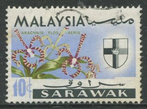 STAMP STATION PERTH Sarawak #232  State Crest & Orchid Type Used 1965