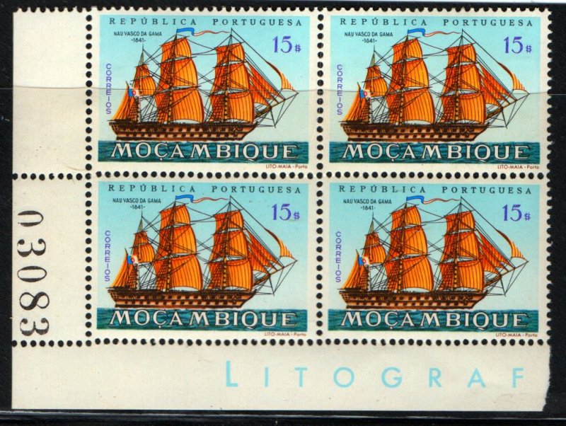 MOZAMBIQUE 452 MNH PLATE BLOCK  VASCO DA GAMA  1841 SHIP