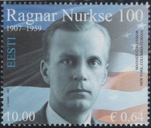 Estonia 2007 MNH Sc 578 10k Ragnar Nurkse, economist