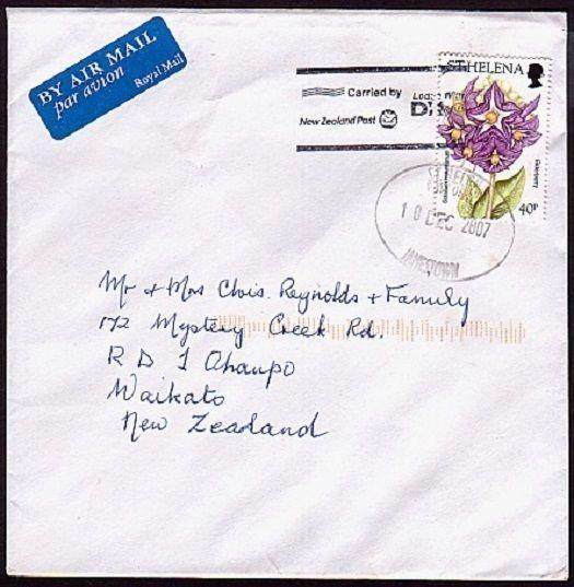 ST HELENA 2007 commercial airmail cover to New Zealand...........32957