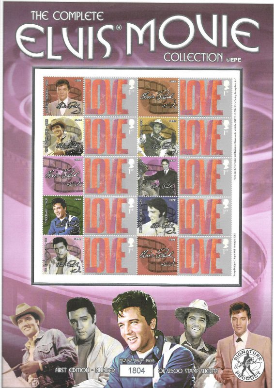 BC-037 GB 2004 Elvis Movie Collection (1967-1969) - Smiler sheet UNMOUNTED MINT
