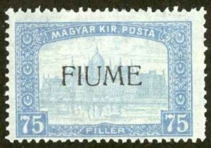 Fiume Sc# 14 MH 1918 75f Hungary Overprint