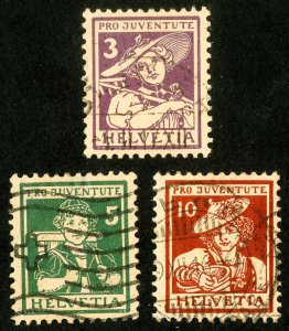 Switzerland Stamps # B4-6 Used XF Scott Value $126.50