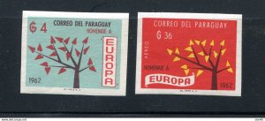 Paraguay 1962 Europa Sc 726-7 Note MNH Imperf CV $45 13645 