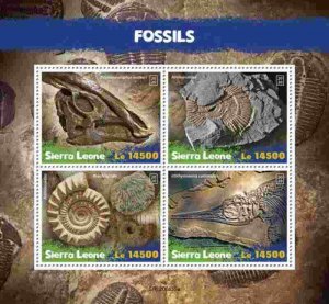 Sierra Leone - 2020 Fossils, Ichthyosaurus - 4 Stamp Sheet - SRL200635a