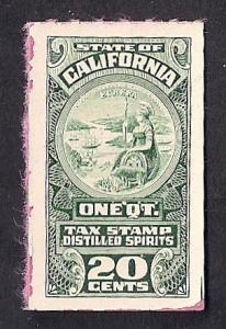 #L25 20 cents California Revenue Liquor Tax Stamp mint VF 