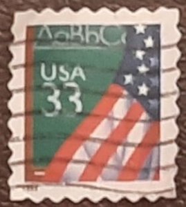 US Scott # 3283; 33c used Flag and Chalkboard from 1999; off paper; VF centering